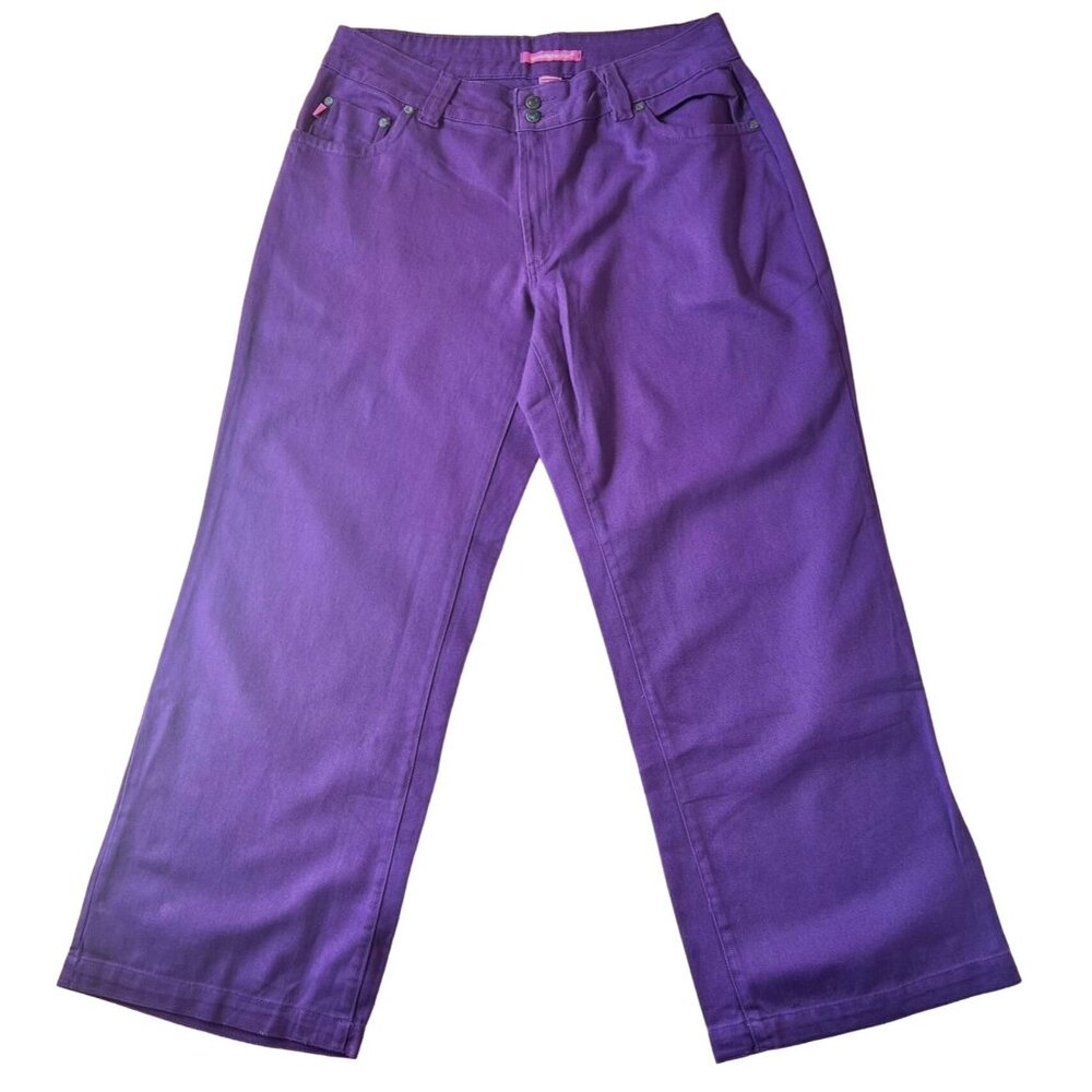 Woman Within Purple Cotton Pants Size 12WP Natural Fit Cotton